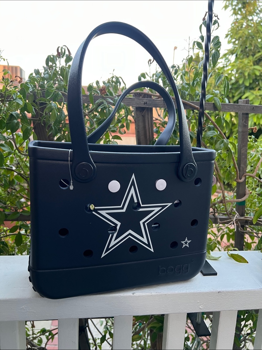 NWOT BOGG BAG Navy Star Accent Tote Dallas Cowboy’s DARK BLUE - Picture 4 of 9